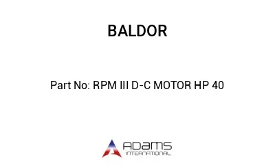 RPM III D-C MOTOR HP 40